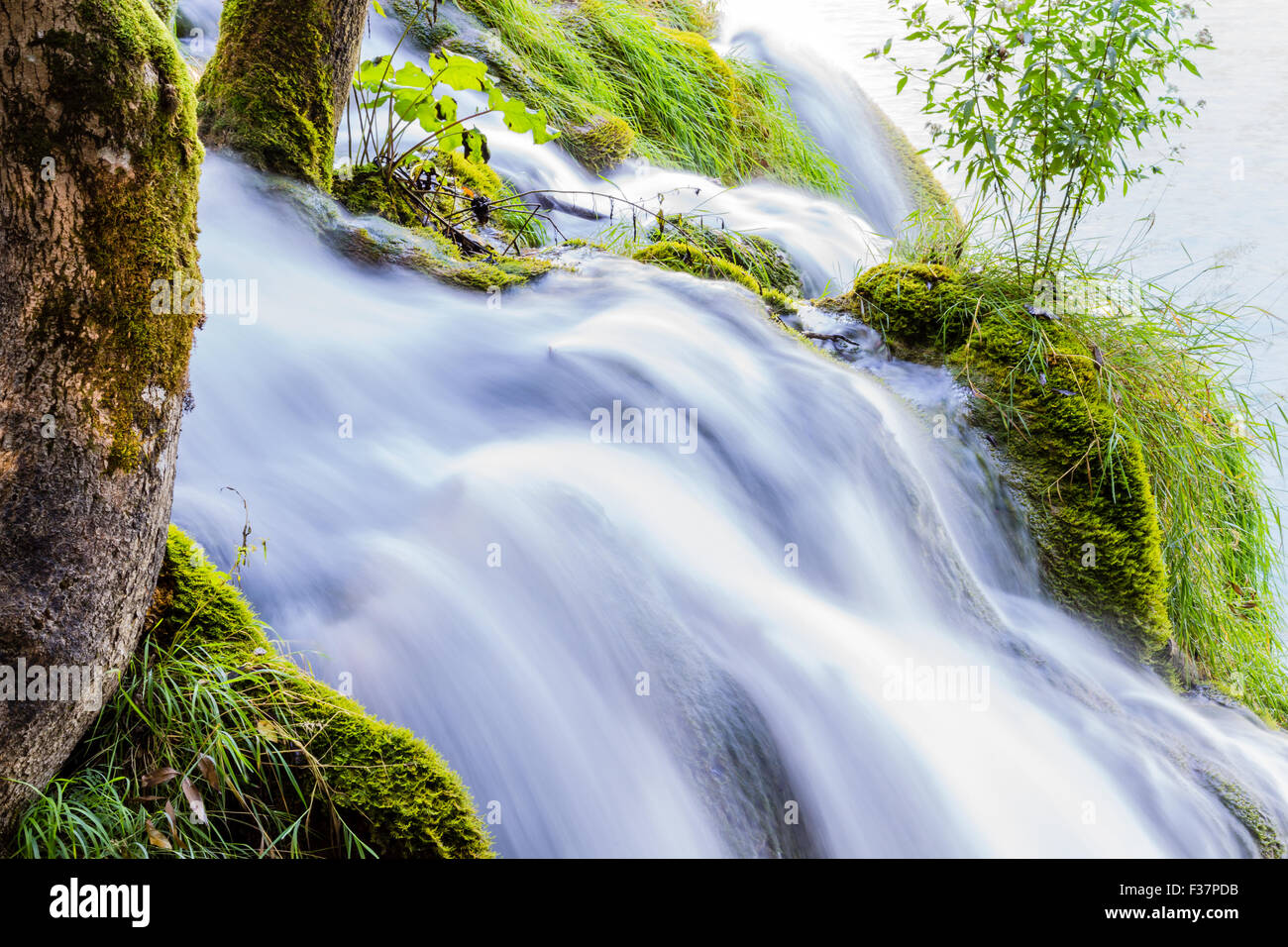 Cascate del Parco Nazionale di Plitvice, Croazia Foto Stock