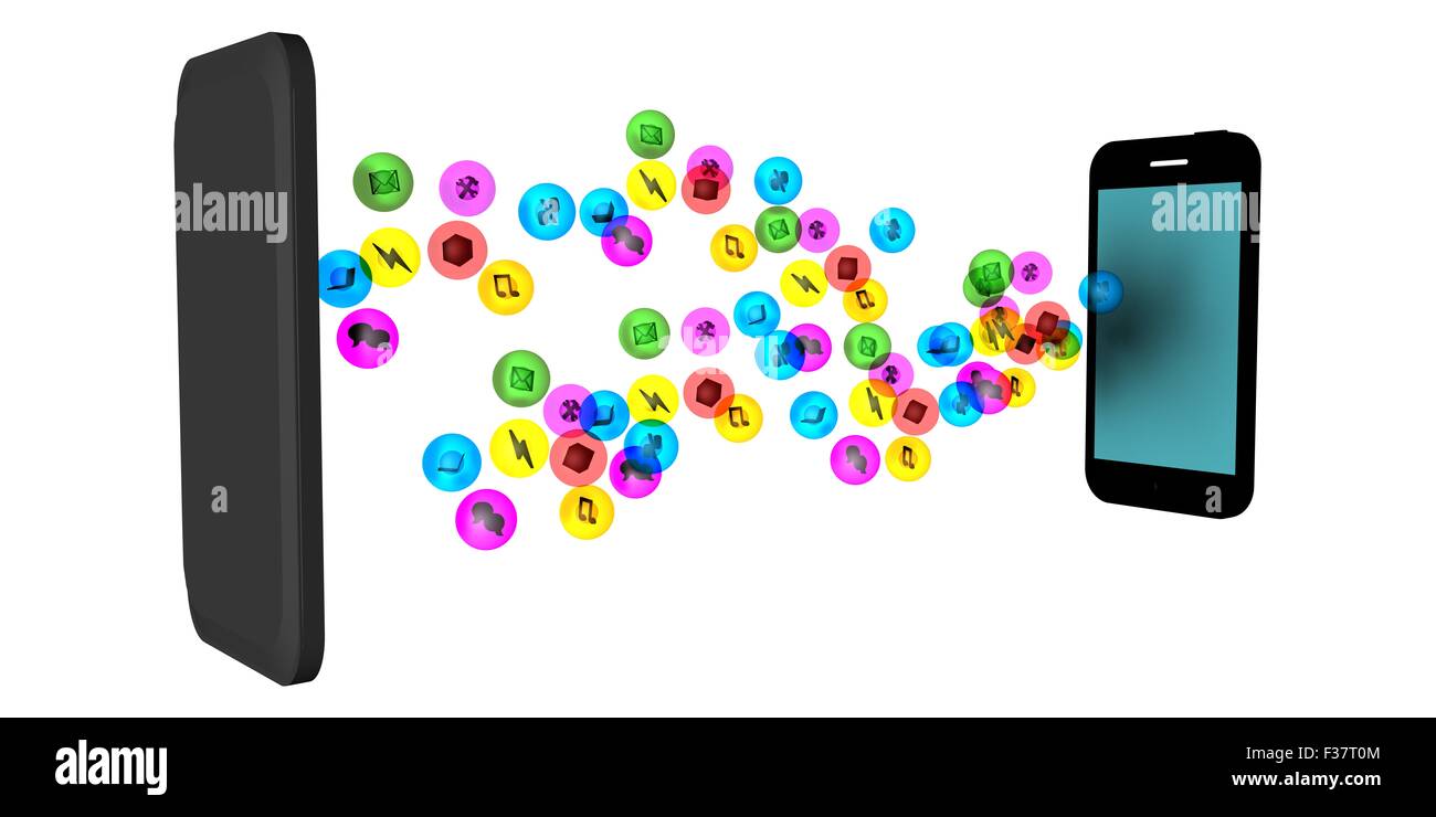 Applicazioni in background sullo smartphone per industria mobile come concetto Foto Stock