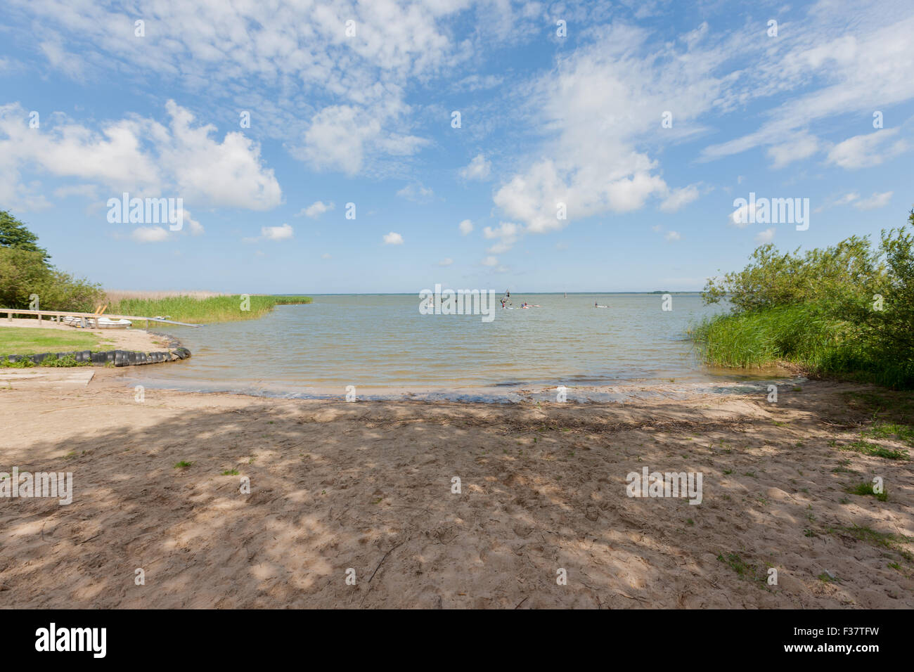 Lago Gardno nel Słowinskie Lakeland nel voivodato di Pomerania, Polonia Foto Stock
