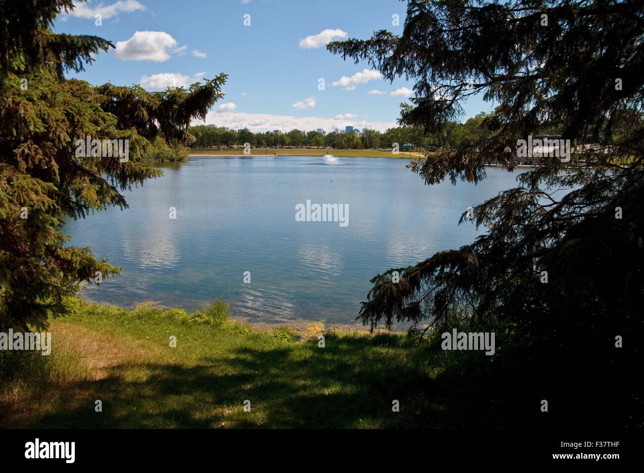 Vista di Hawrelak Park in Edmonton, Alberta Foto Stock
