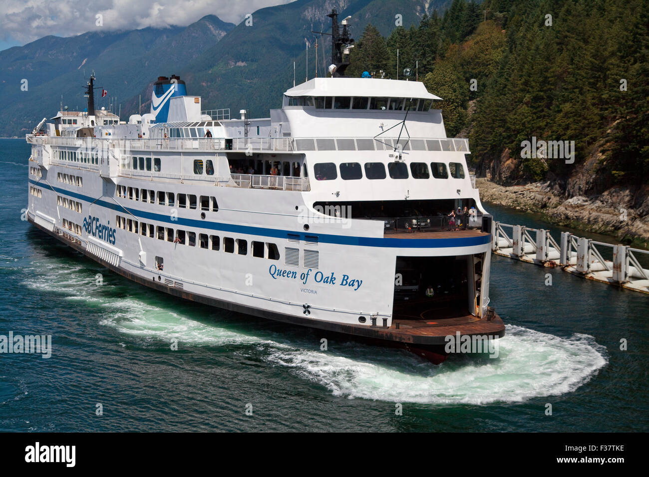 British Columbia ferries trasporto di persone e merci da Vancouver a varie fermate dell'isola. Foto Stock