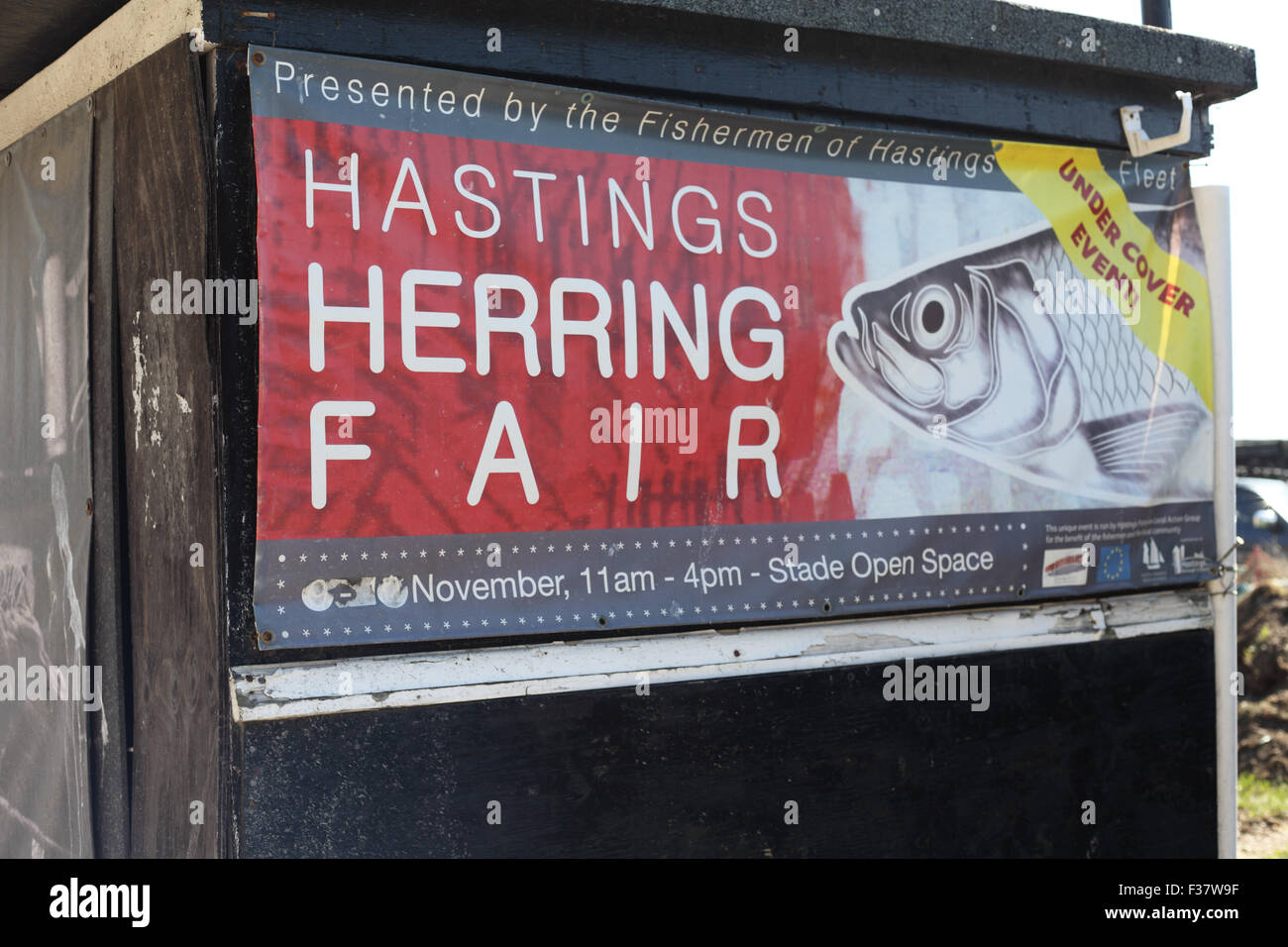 Poster per l annuale novembre Aringa Festival in Hastings, East Sussex, Regno Unito Foto Stock