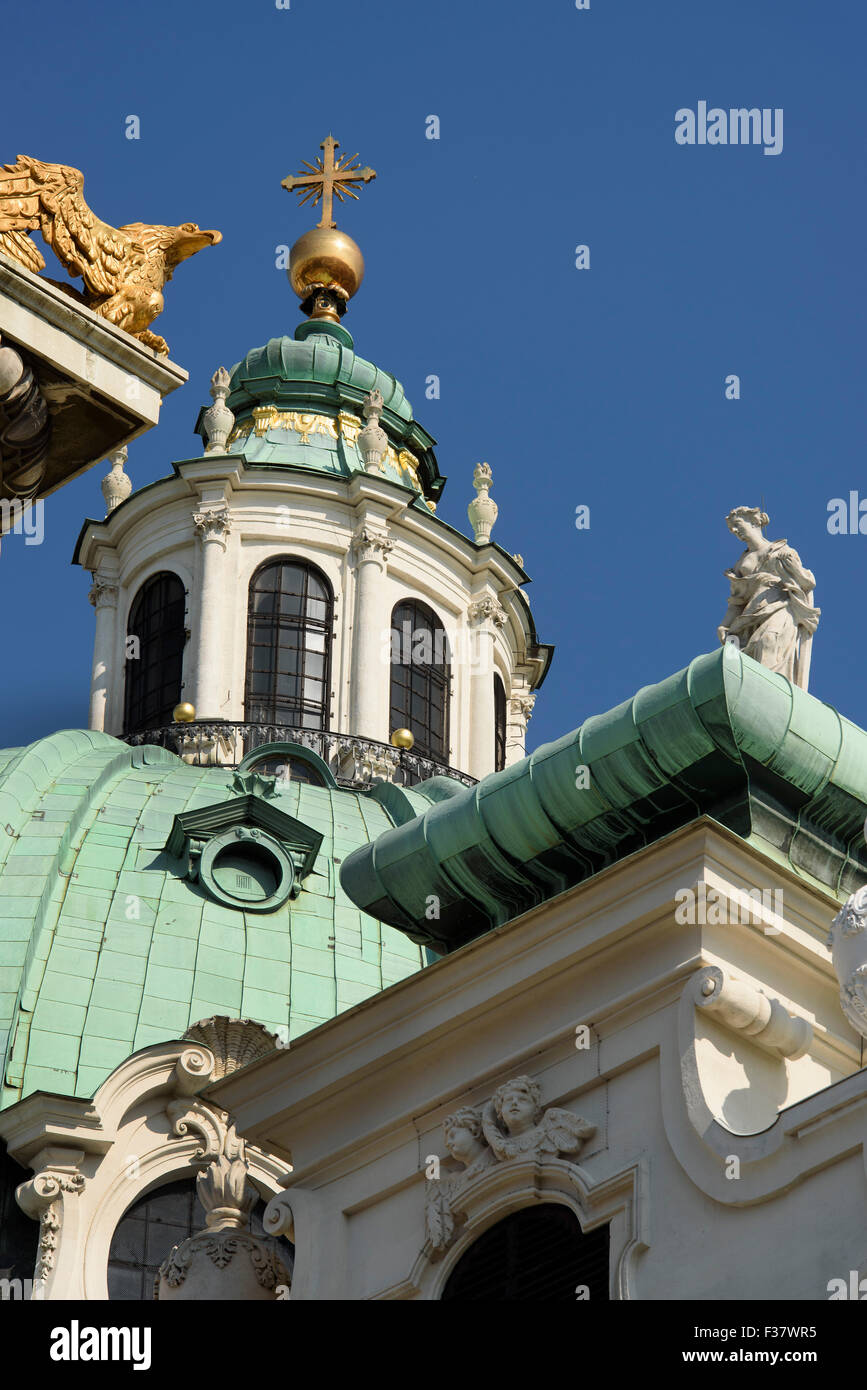 Charles Church dal 1737, Vienna, Austria, il patrimonio mondiale Foto Stock