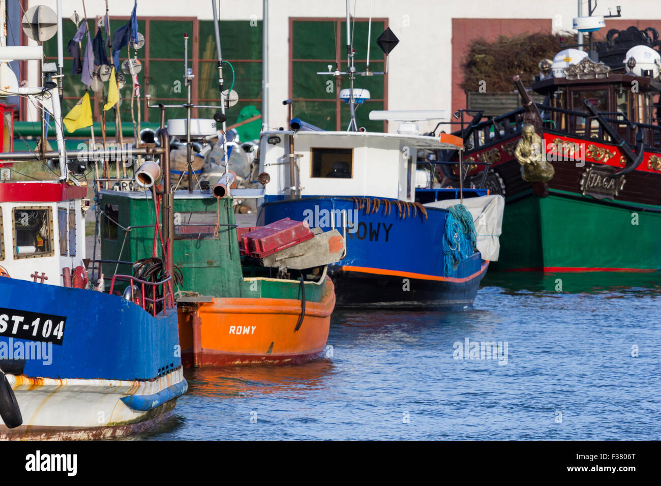 Il Seaport nella piccola città di Rowy - Mar Baltico Foto Stock