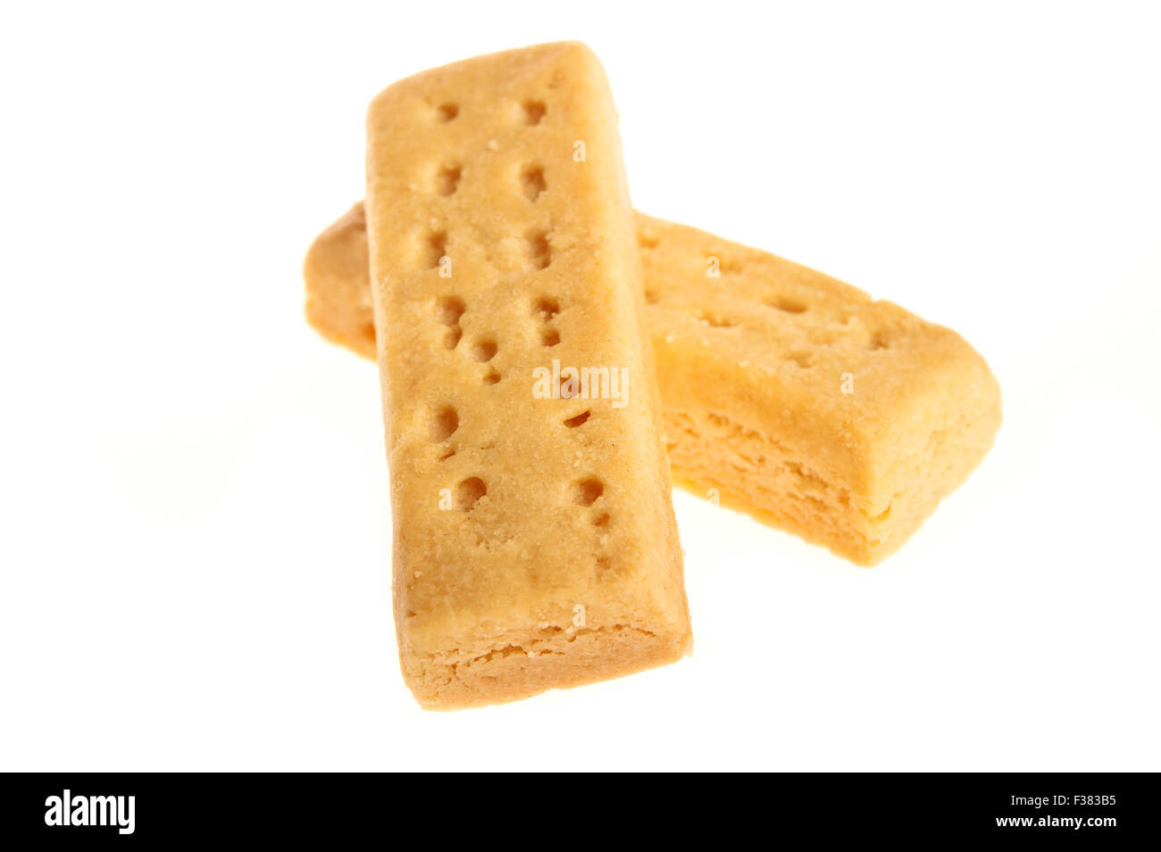 Due biscotti frollini isolato Foto Stock