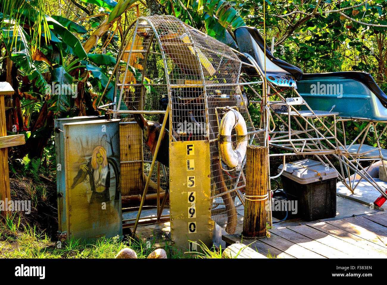 Everglades della Florida, originale 'Miami Vice' airboat Foto Stock