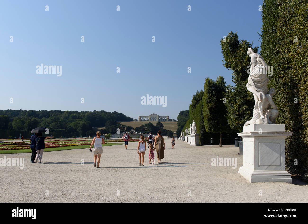 Parco del tardo barocco summerresidence Schloss Schönbrunn, Vienna, Austria, il patrimonio mondiale Foto Stock