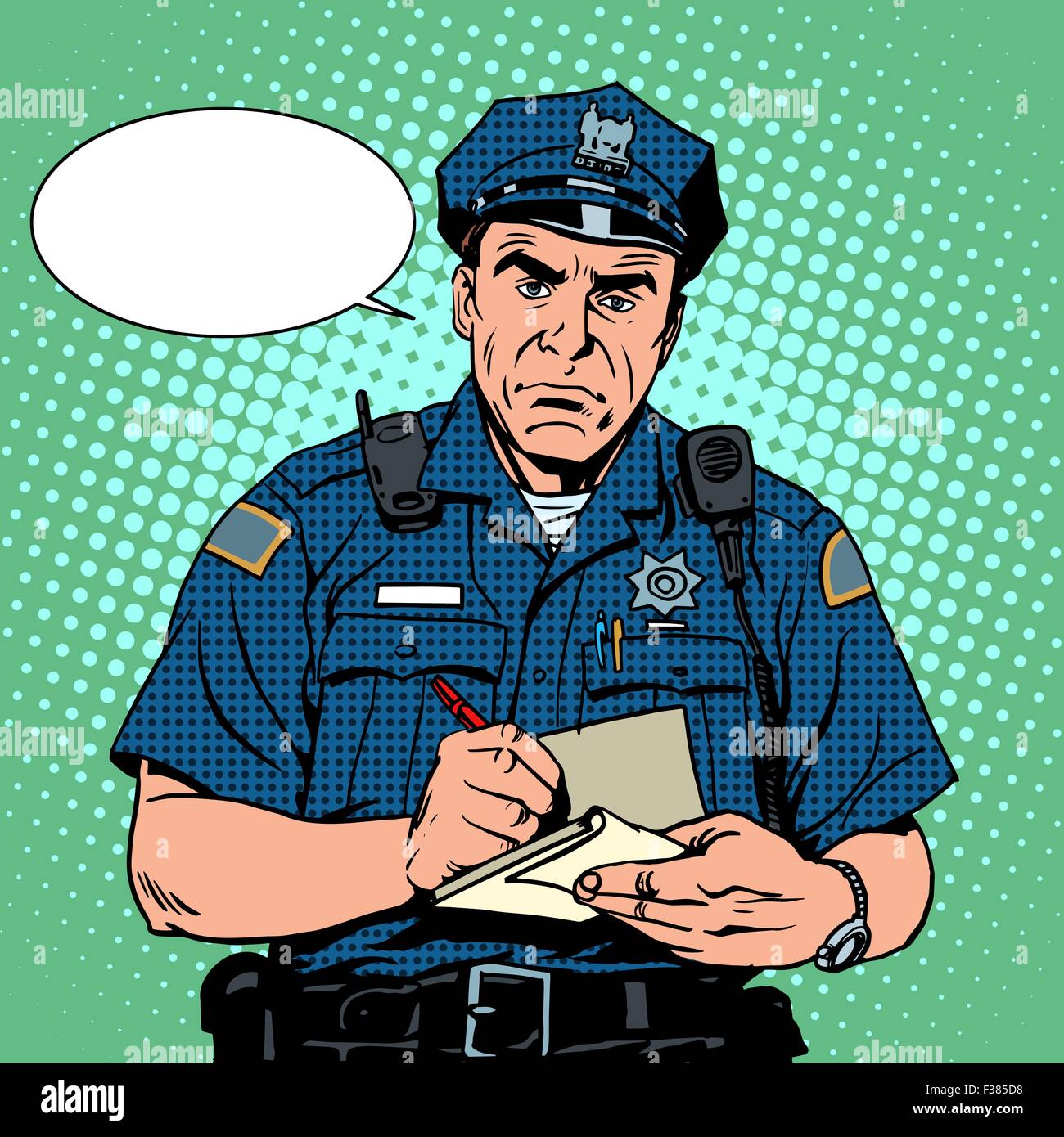 poliziotto arrabbiato Illustrazione Vettoriale