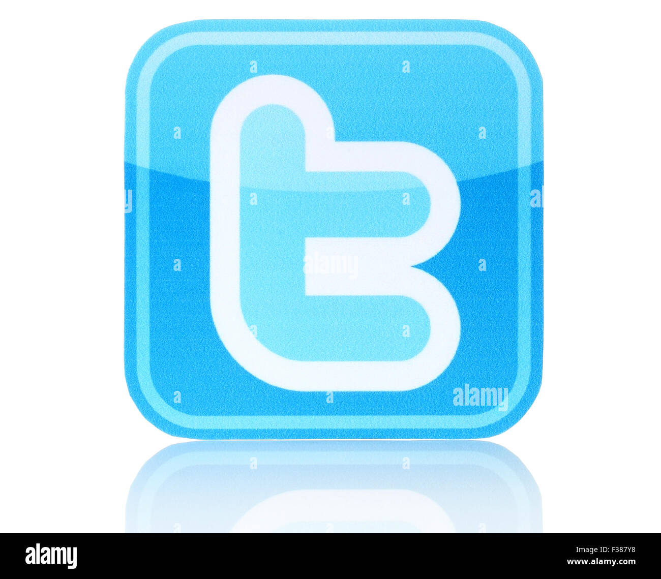 KIEV, UCRAINA - 19 febbraio 2015:Twitter logo stampato su carta. Foto Stock