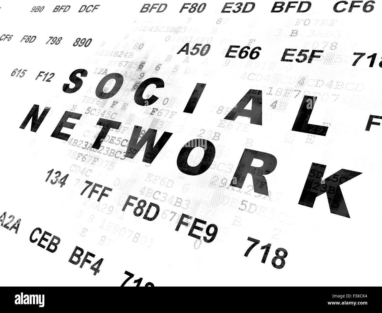 Social media concetto: Social Network su sfondo digitale Foto Stock