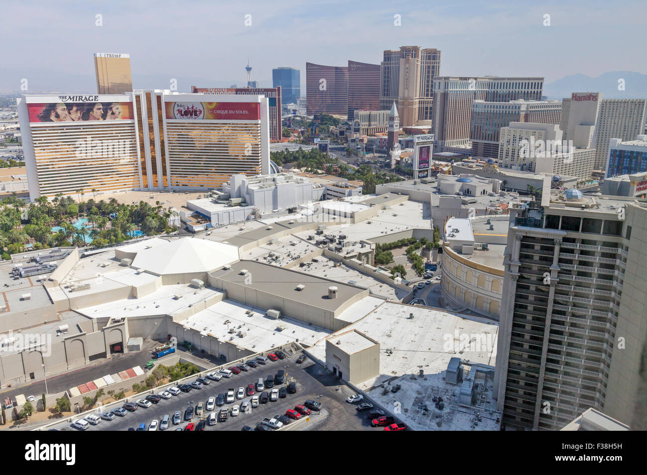 Giorno vista aerea di Resorts, Hotel e Casinò di Las Vegas, Nevada. Foto Stock