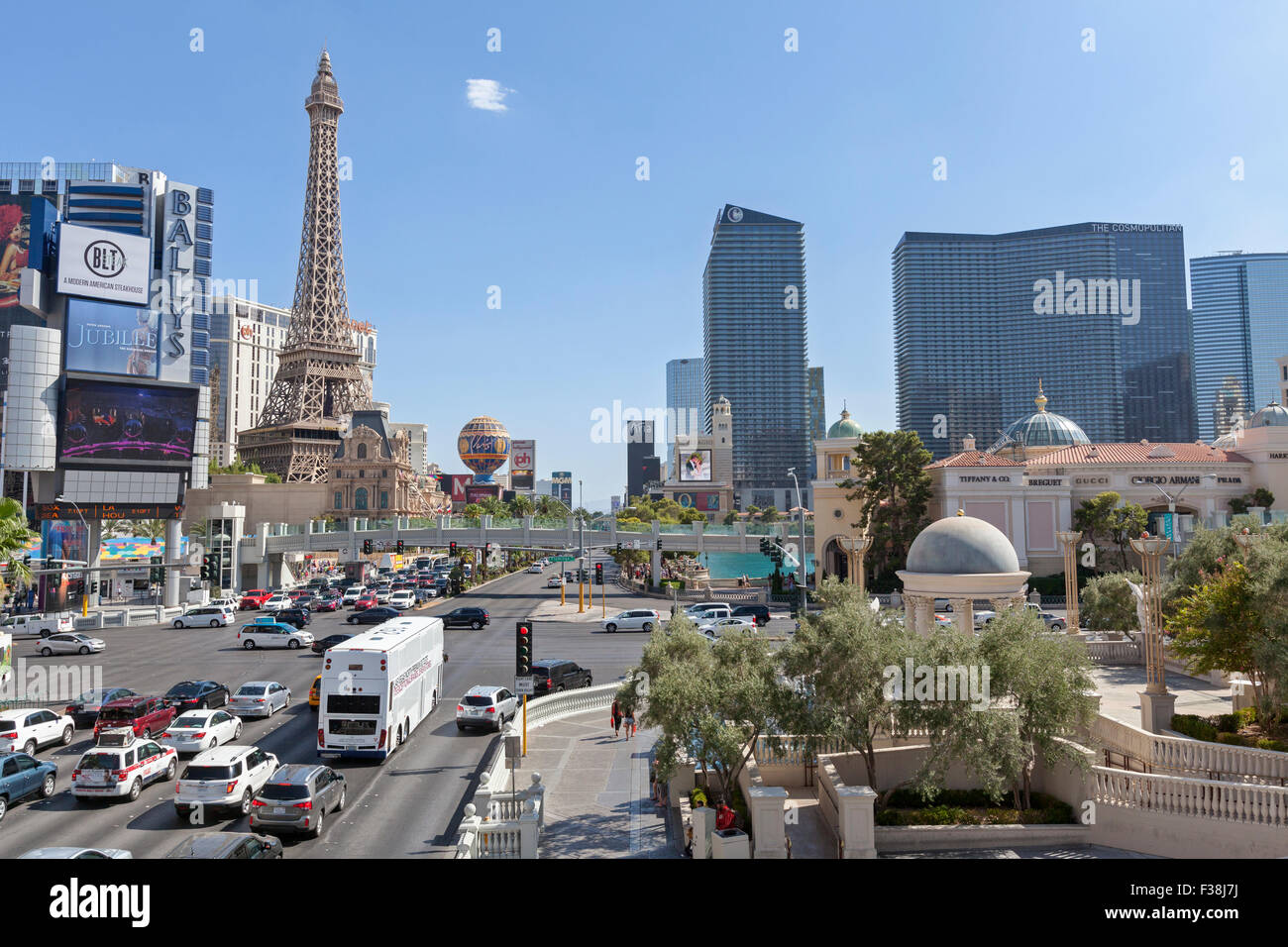 Alberghi, resort e casinò di Las Vegas Blvd, Las Vegas, Nevada. Foto Stock