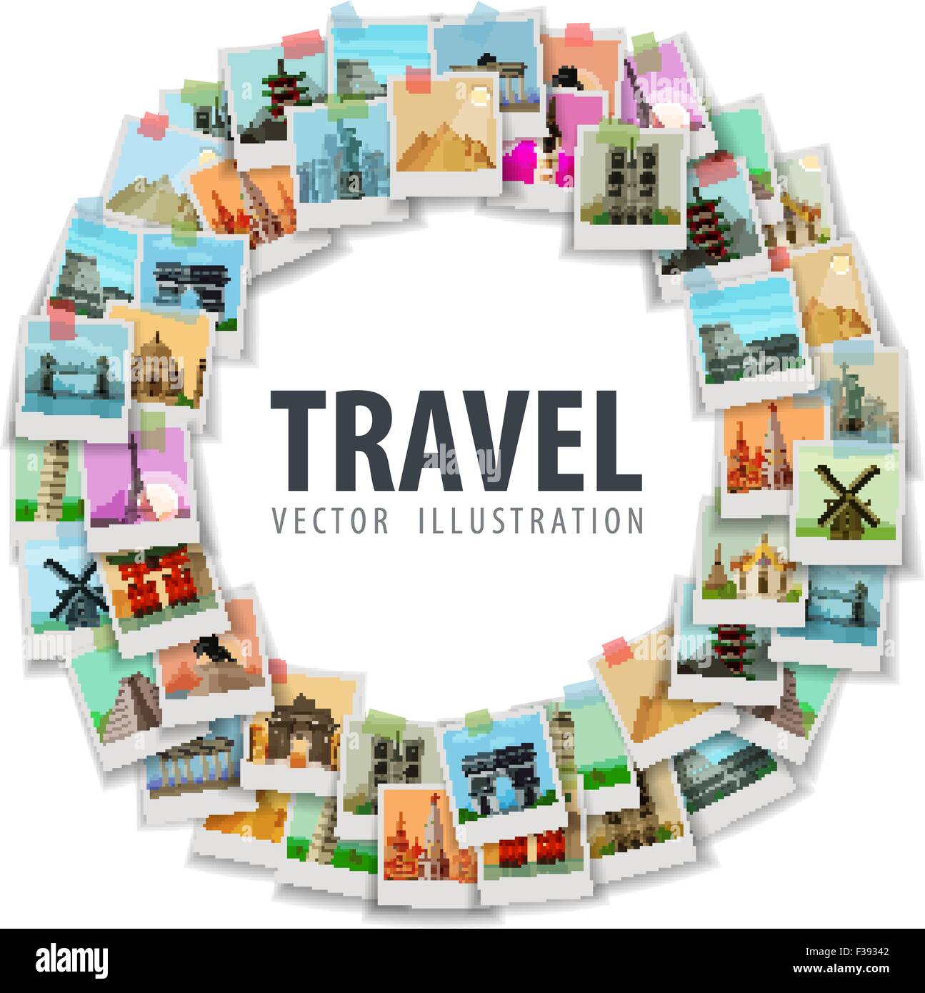 Viaggi, vacanze. architettura storica del mondo Illustrazione Vettoriale