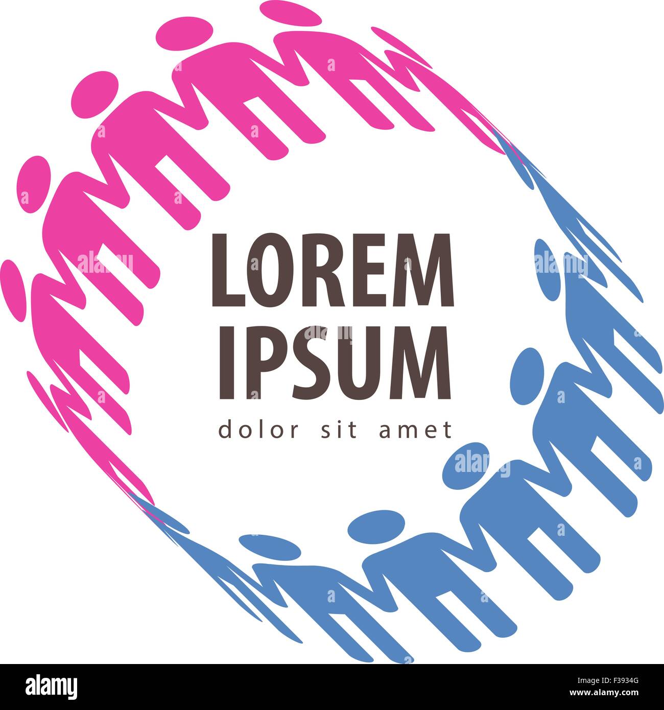 Il lavoro di squadra vector logo design modello. popolazione o icona di persone Illustrazione Vettoriale