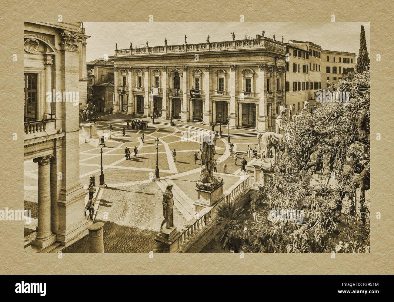 Palazzo dei Conservatori a Piazza del Campidoglio, Campidoglio, Roma, Lazio, l'Italia, Europa Foto Stock