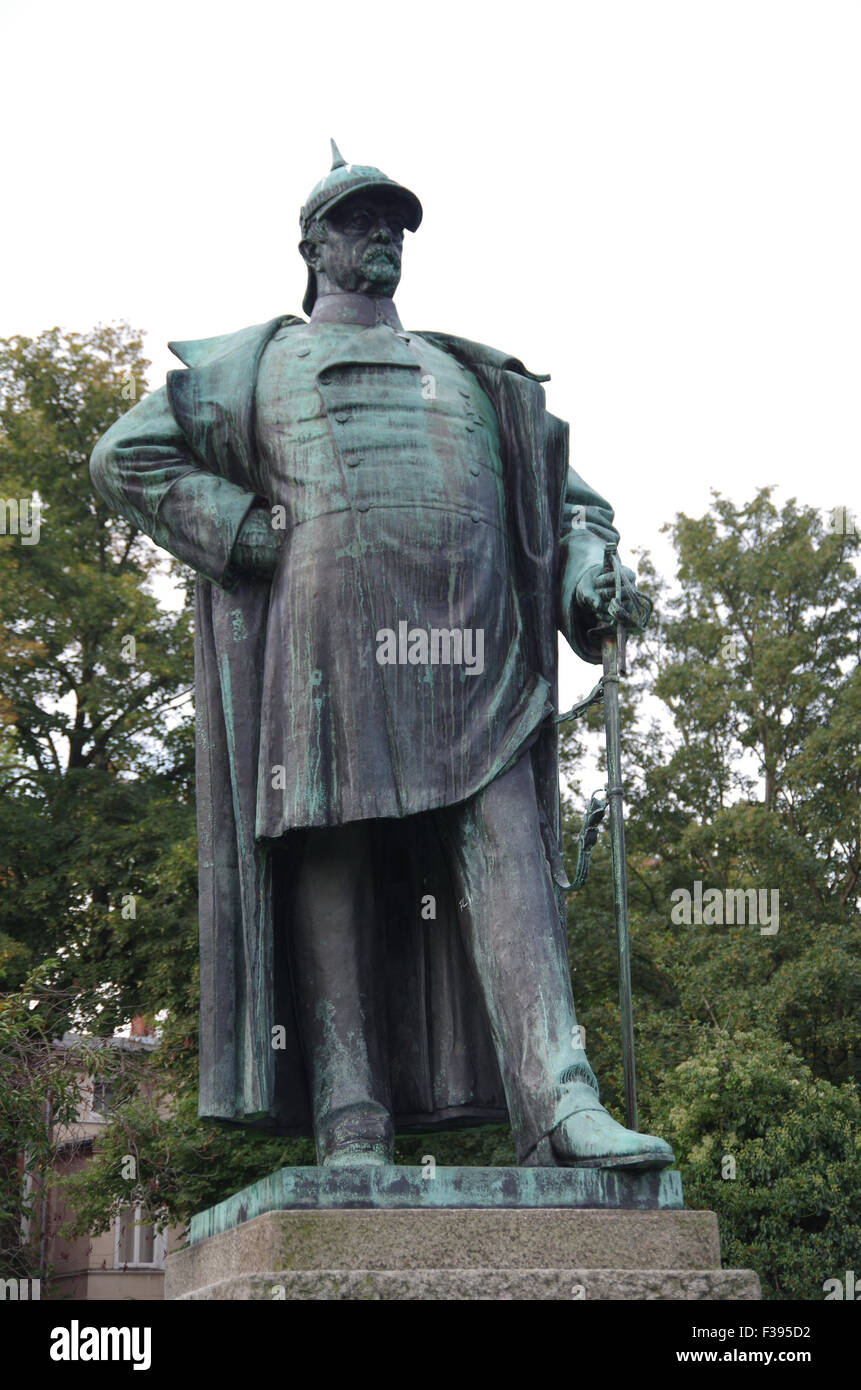 Statua in bronzo, Bismarck, Lubecca, Germania. Foto Stock