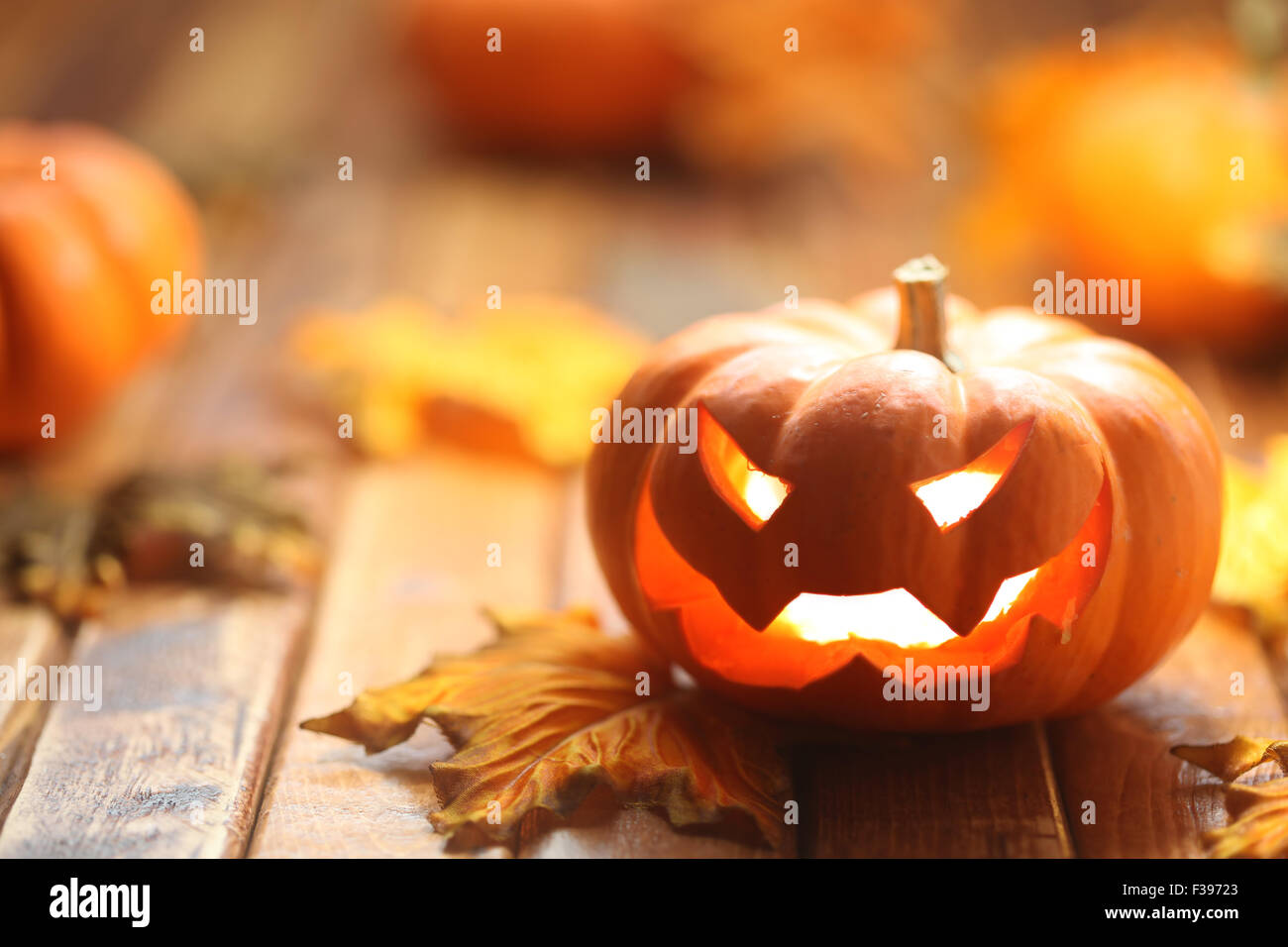 Halloween jack o' sfondo lanterna Foto Stock