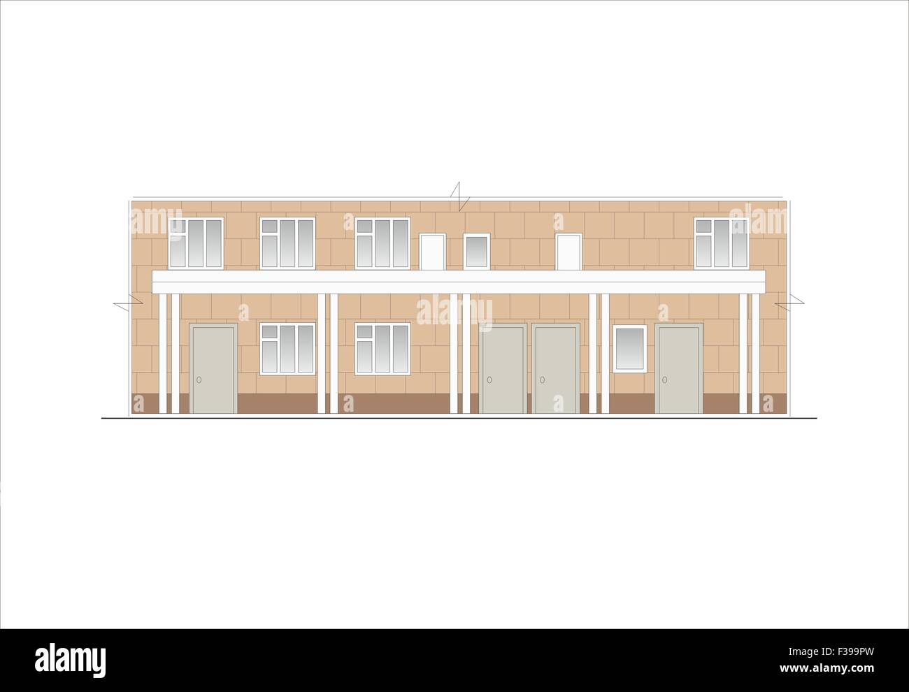 Case, edifici, costruzioni, impianti. Illustrazioni di edifici e case di siti urbani, disegni di case classic Foto Stock