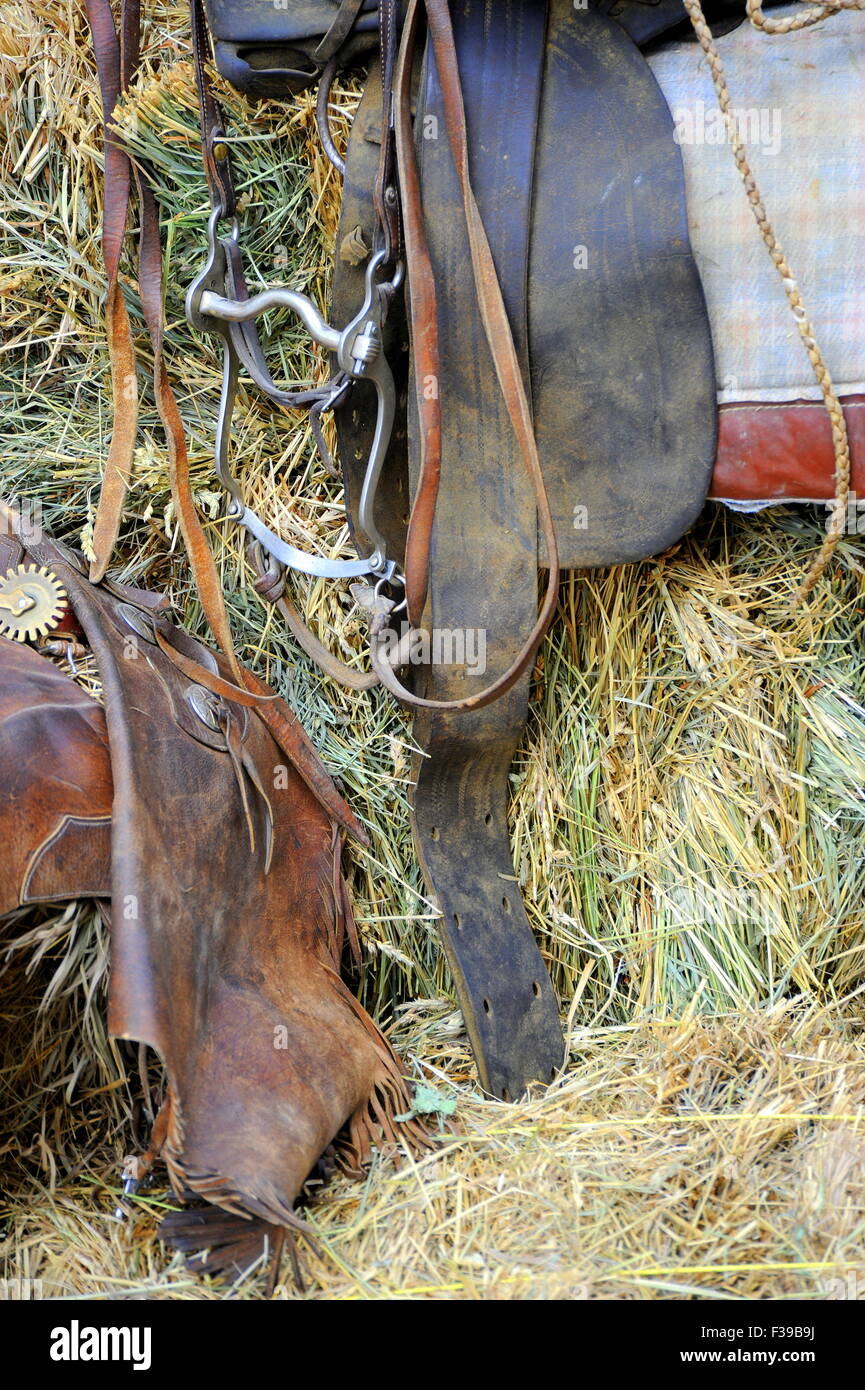 Western sella sul display. Foto Stock Western sella sul display. Foto Stock