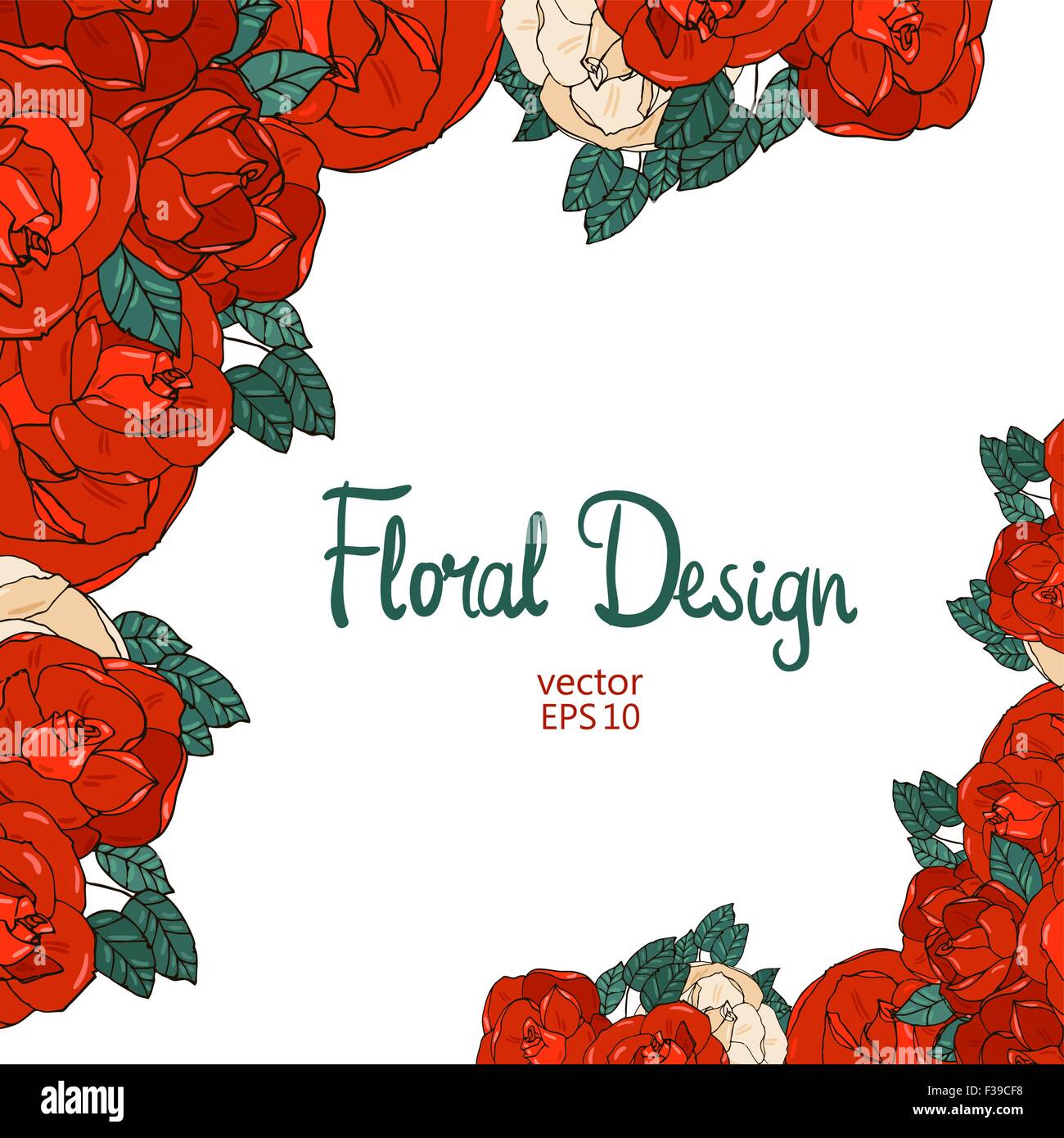 Confine Vintage con rose Illustrazione Vettoriale