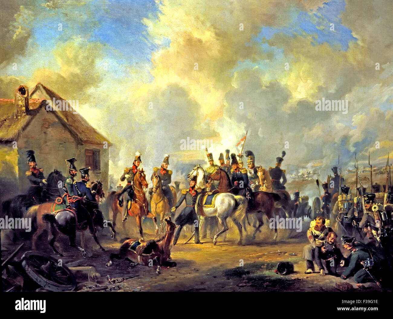 La battaglia di Bautersem durante i dieci giorni per la campagna 1833 Nicolaas Pieneman 1809-1860 olandese Paesi Bassi Foto Stock