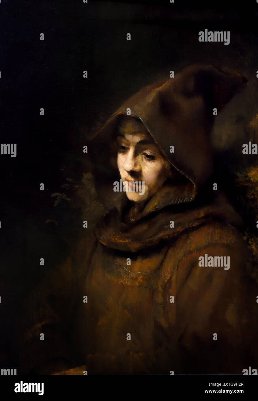 Titus van Rijn eventualmente come san Francesco di Assisi Harmenszoon Rembrandt van Rijn olandese 1606-1669 Paesi Bassi Foto Stock
