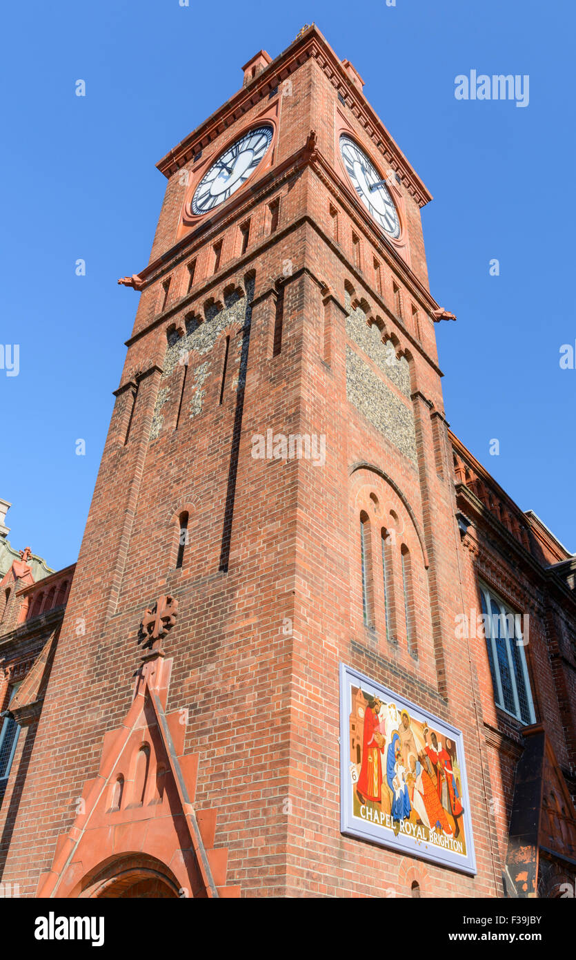 La Cappella Reale Chiesa torre dell Orologio in Brighton, East Sussex, Inghilterra, Regno Unito. Foto Stock