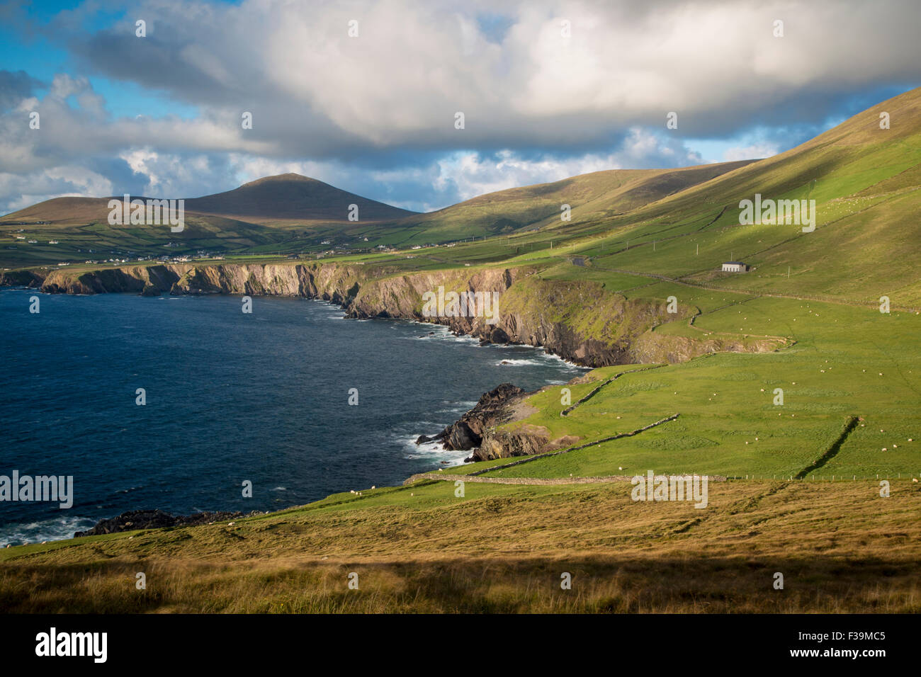 Vista lungo la costa occidentale della penisola di Dingle, nella contea di Kerry, Repubblica di Irlanda Foto Stock
