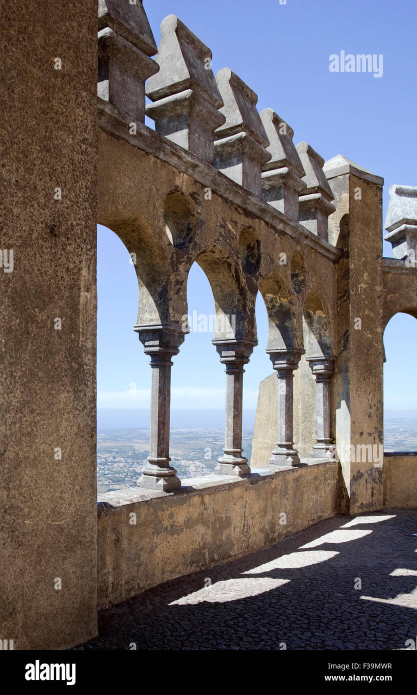 Arabian gallery di Pena palace, Sintra, Portogallo Foto Stock