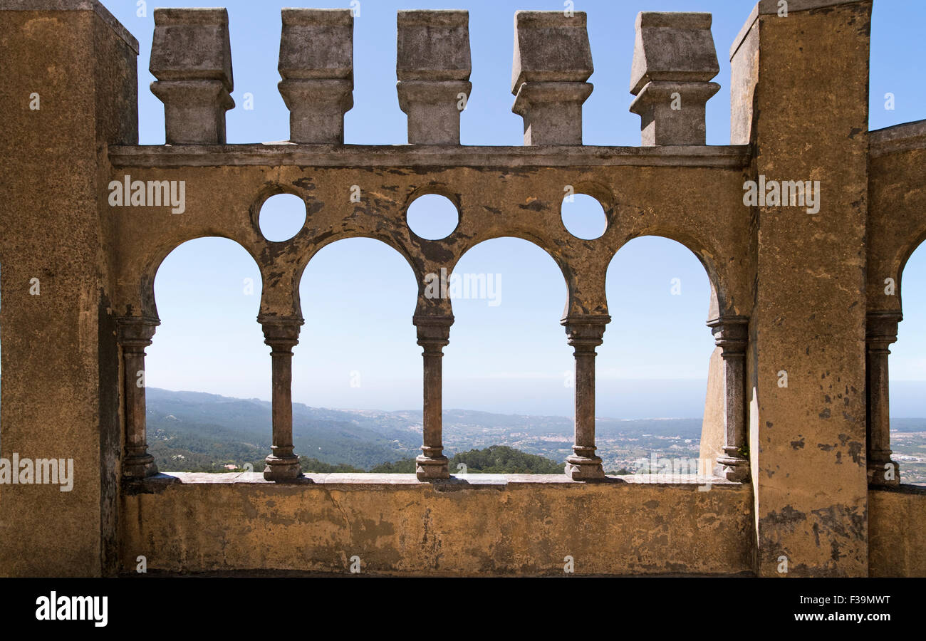 Arabian gallery di Pena palace, Sintra, Portogallo Foto Stock