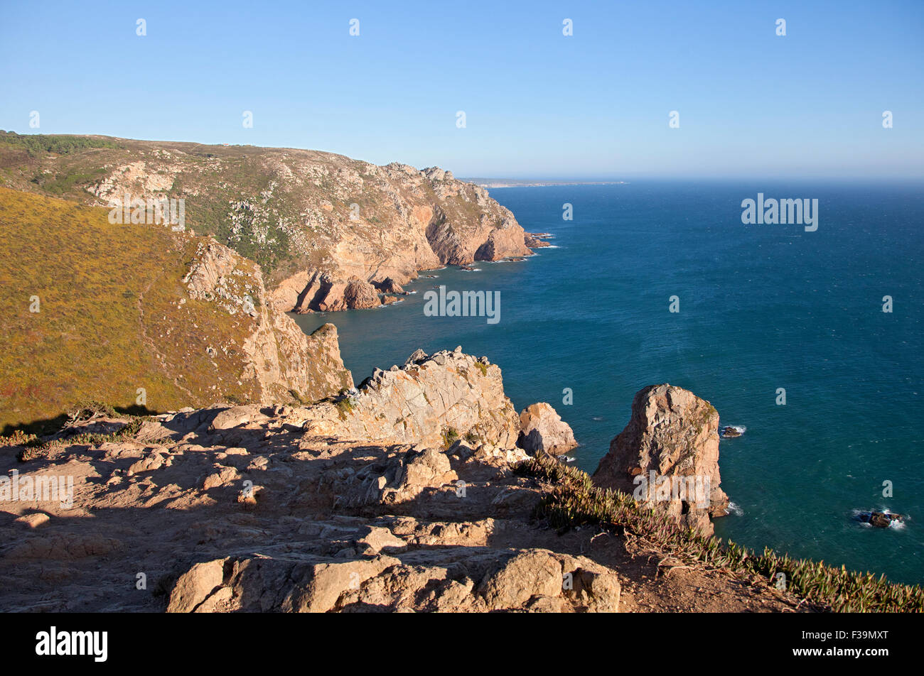Cabo da Roca, il punto occidentale dell Europa Foto Stock
