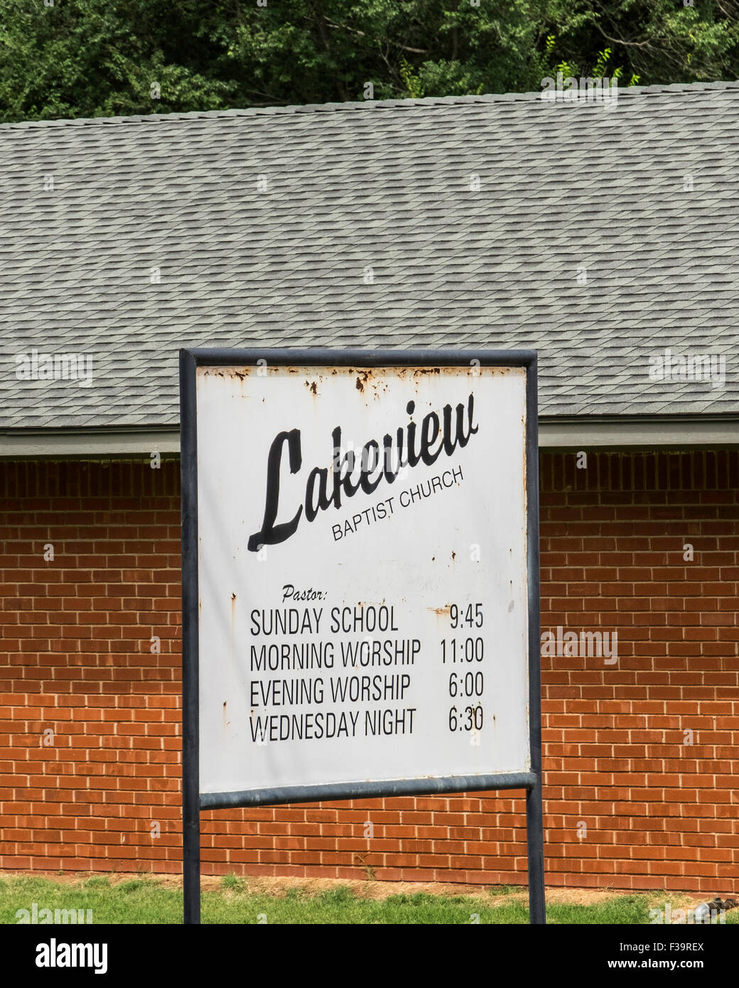 Lakeview chiesa battista di accesso ai servizi Guthrie, Oklahoma, Stati Uniti d'America. Foto Stock