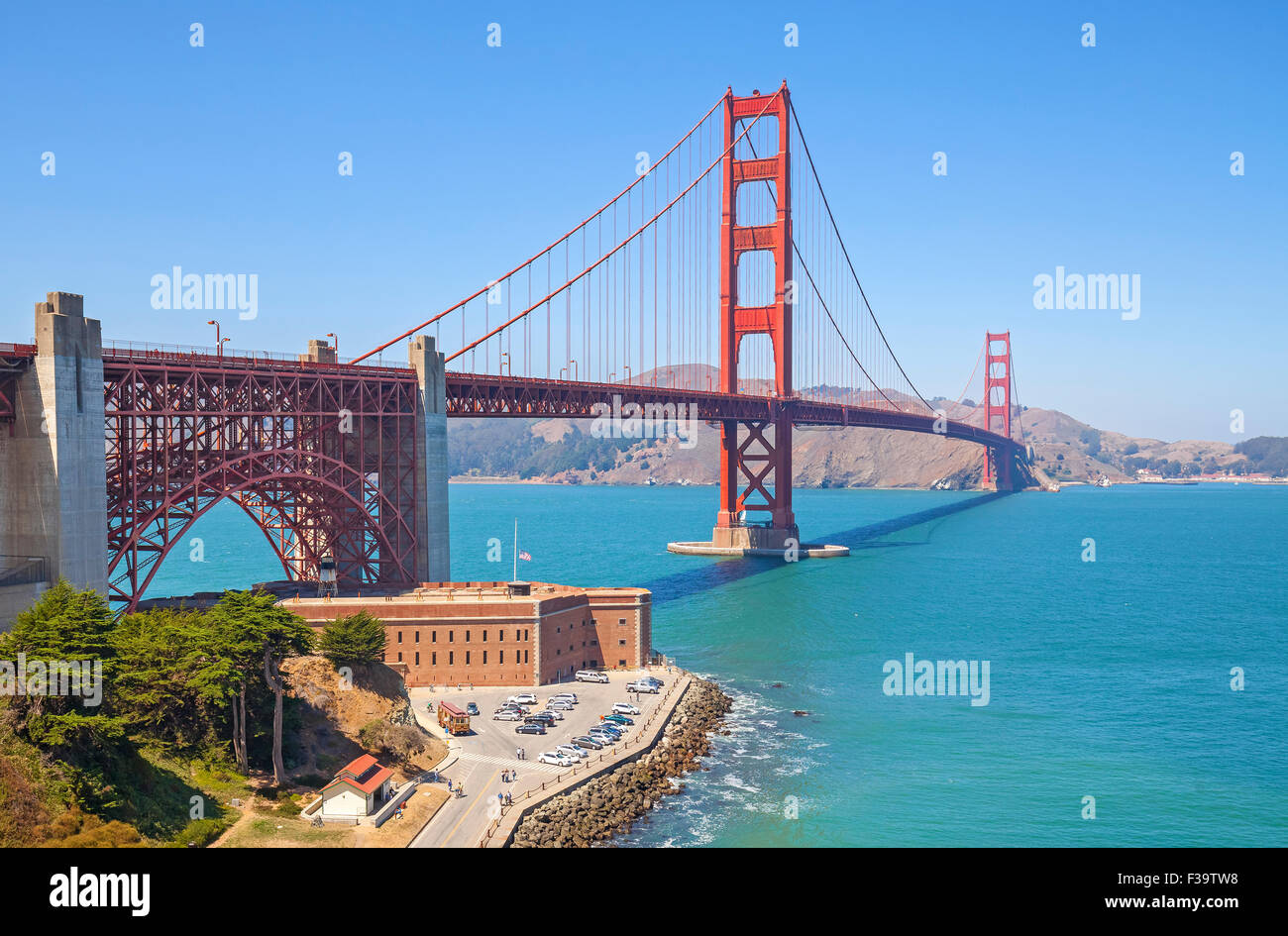 Golden Gate Bridge a San Francisco, Stati Uniti d'America. Foto Stock