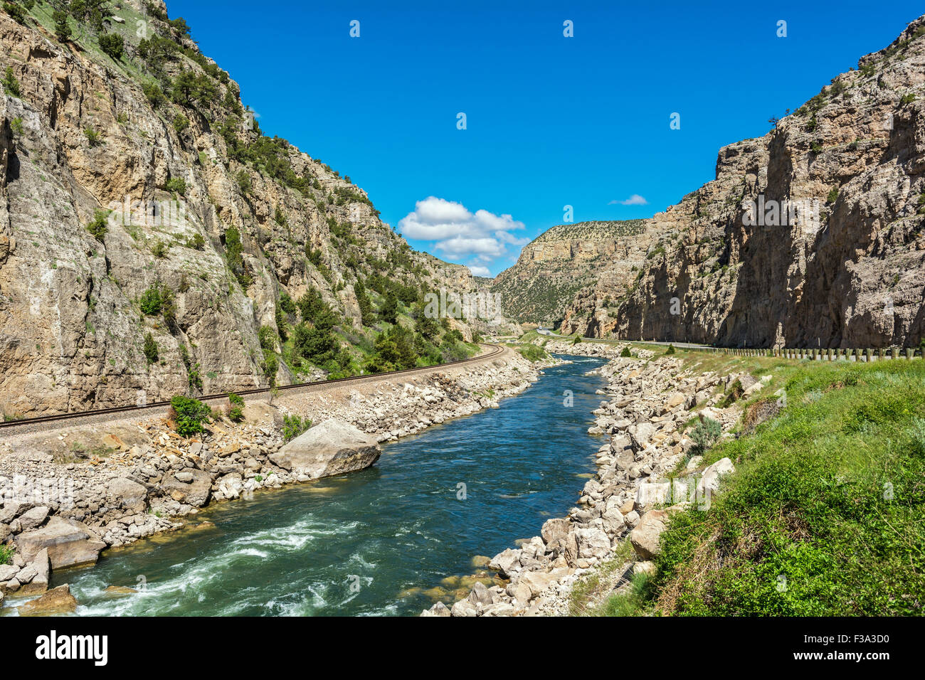 Il Wyoming, Wind River Canyon, U.S. Hwy 20 Foto Stock