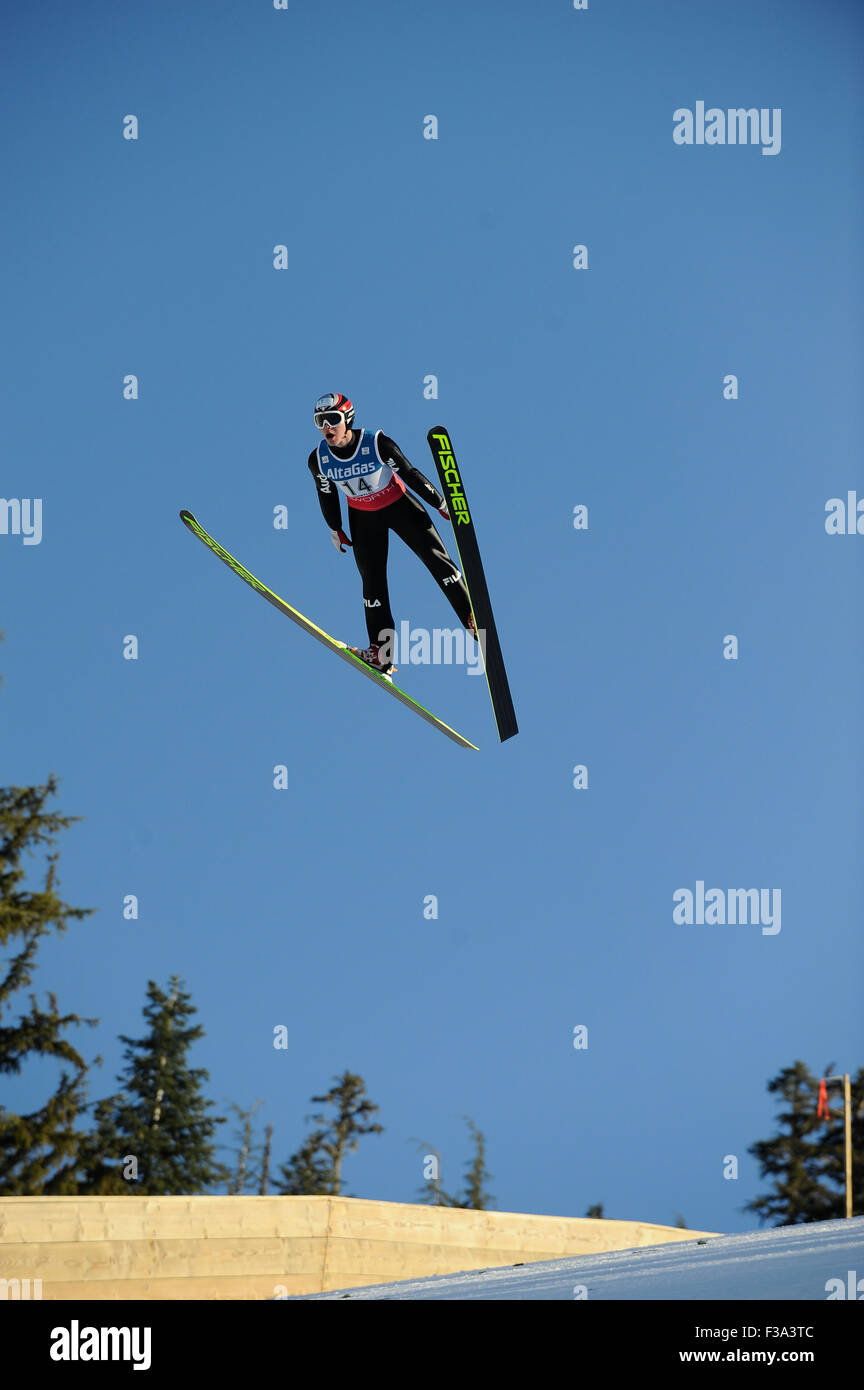 FIS Coppa del Mondo di Combinata Nordica, WHISTLER NORDIC CENTER, British Columbia, Canada, 17 gennaio 2009 - Mens ski jumping: Alessandr Foto Stock