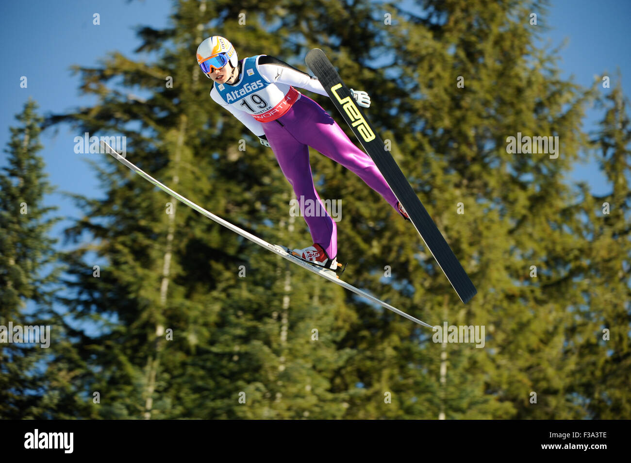 FIS Coppa del Mondo di Combinata Nordica, WHISTLER NORDIC CENTER, British Columbia, Canada, 17 gennaio 2009 - Mens ski jumping: Norihito Foto Stock