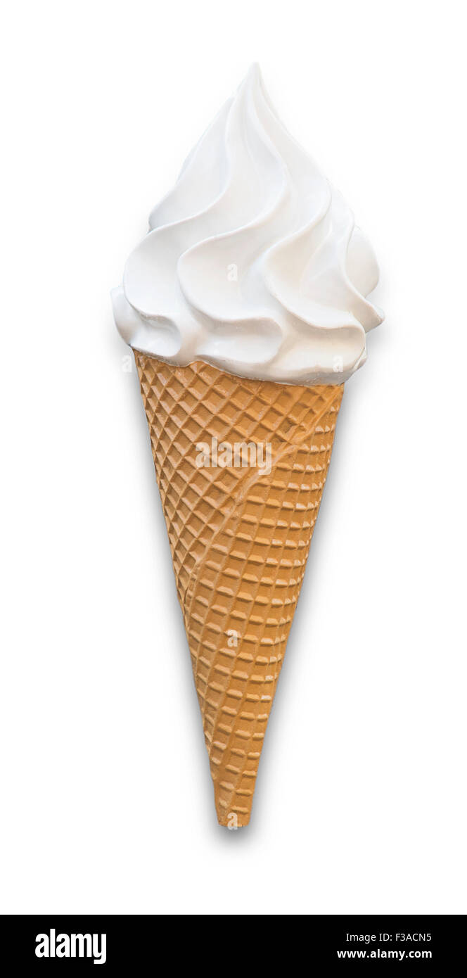 Close-up di una plastica di gelati isolati su sfondo bianco Foto Stock