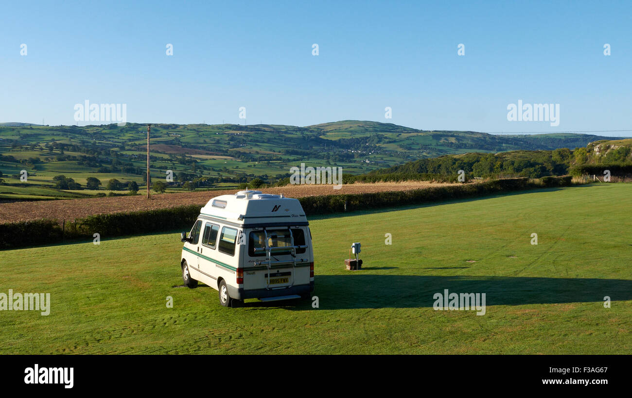 Camper sulla Plas Onn Isa campeggio in Abergele Wales UK Foto Stock