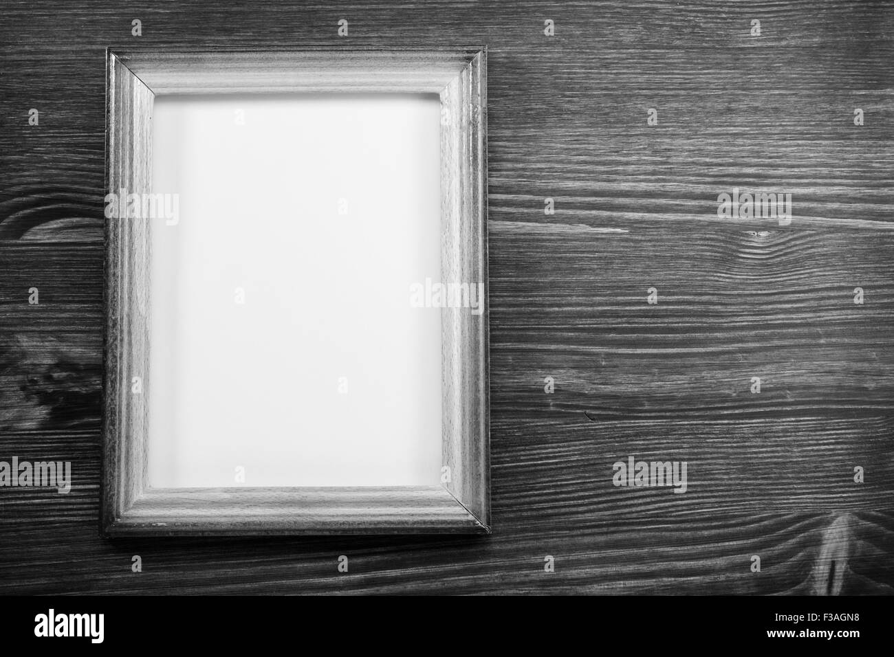 Photo Frame di immagine su sfondo di legno Foto Stock