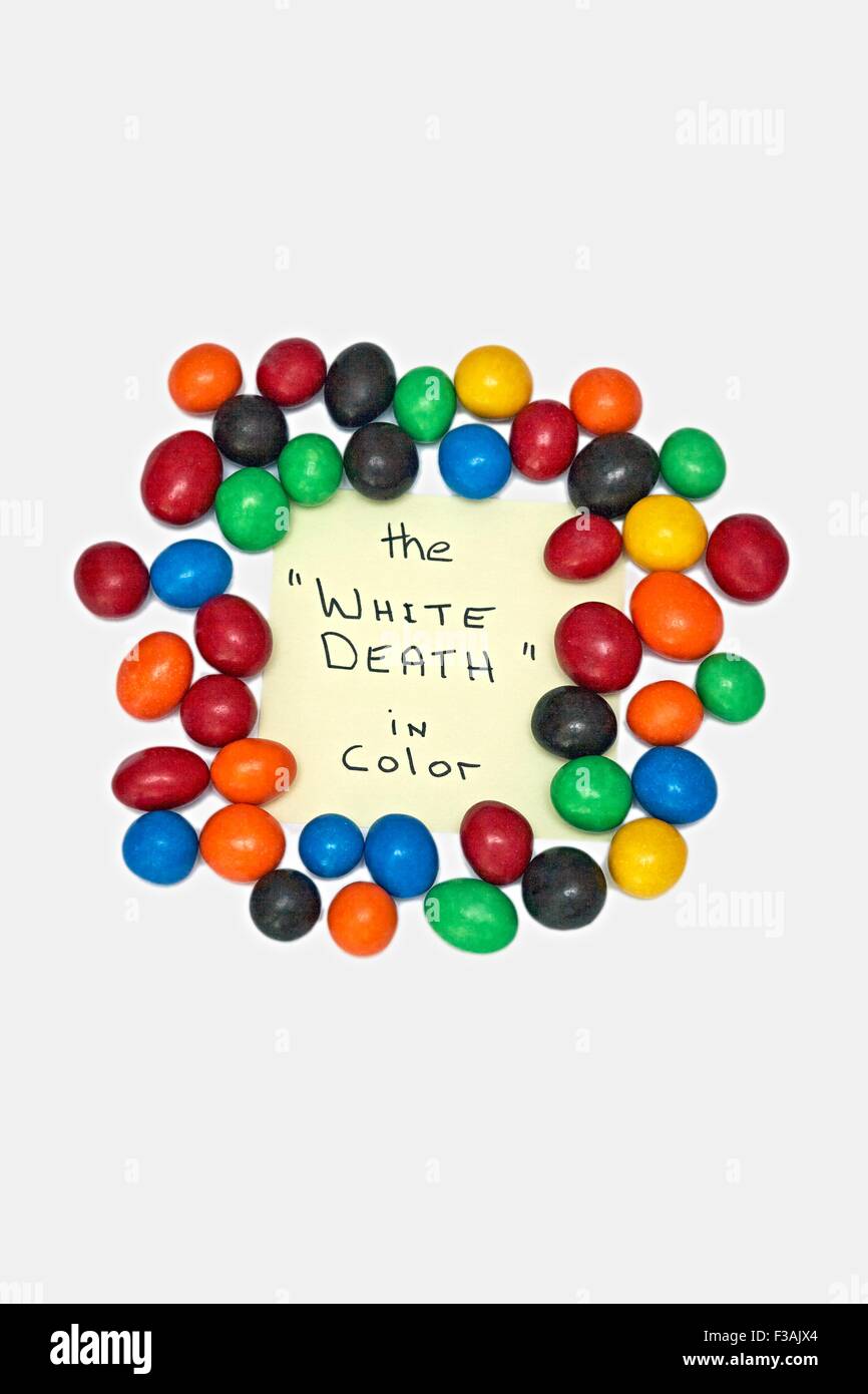 Generico Caramelle colorate sfere ad alto contenuto di zucchero la morte bianca a colori Foto Stock