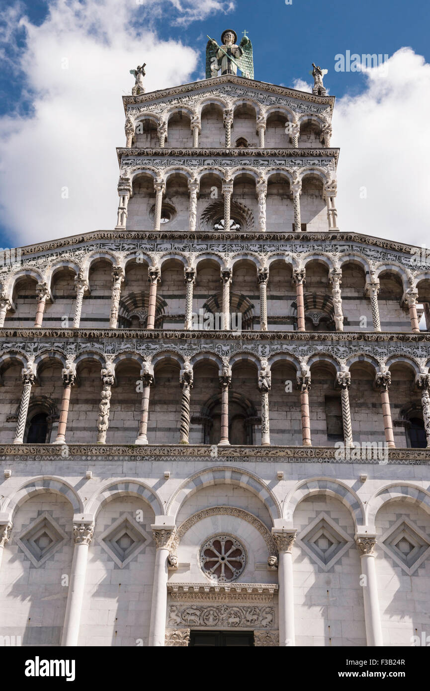 San Michele in Foro, Cattolica romana chiesa basilica, Lucca, Toscana, Italia Foto Stock