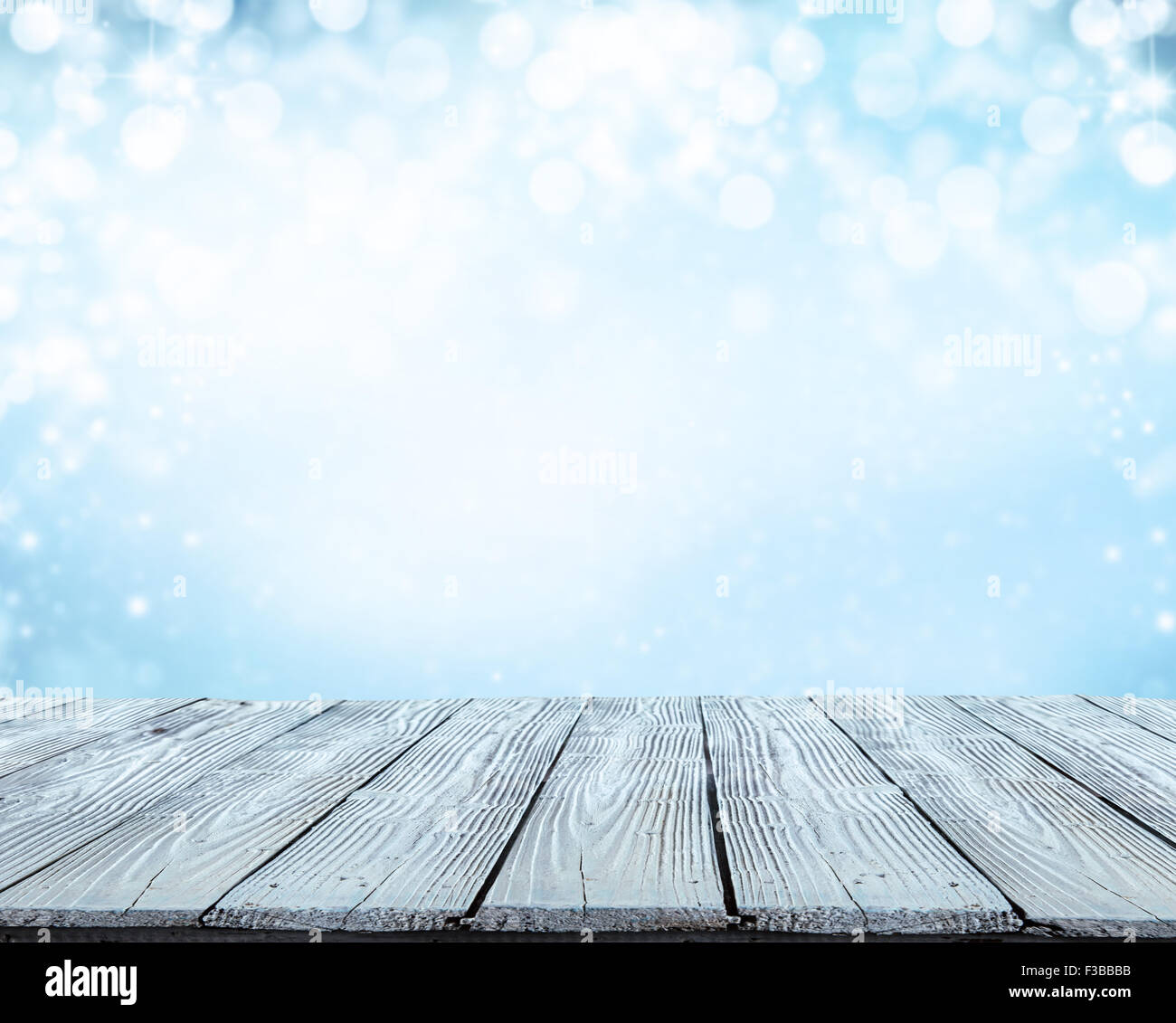 Inverno sfondo astratto con doghe in legno Foto Stock