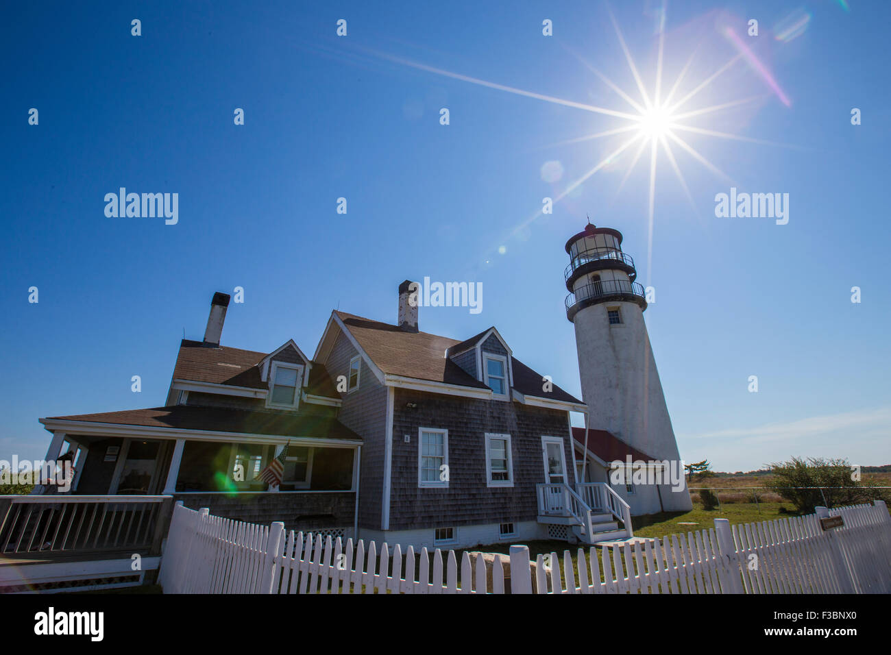 Vista del punto di riferimento Highland Faro di Cape Cod-Massachusetts Foto Stock