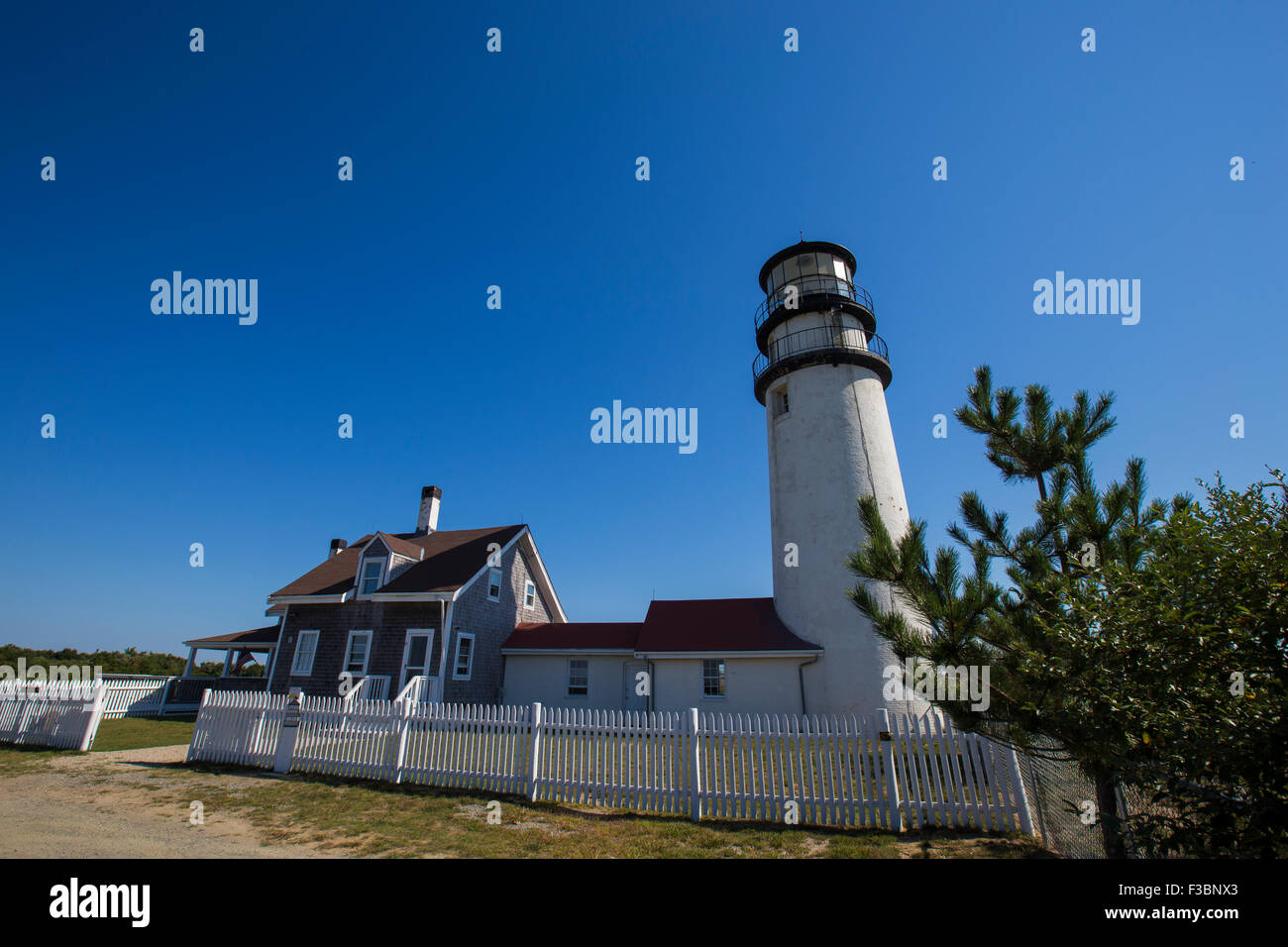 Vista del punto di riferimento Highland Faro di Cape Cod-Massachusetts Foto Stock