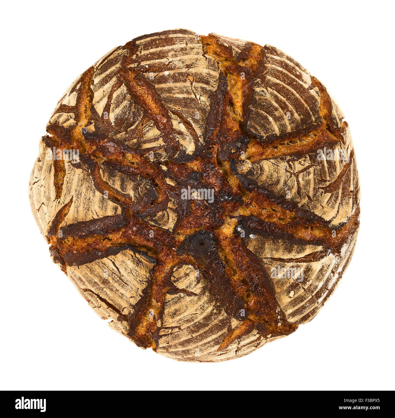 Pane fatto in casa focaccia isolati su sfondo bianco Foto Stock