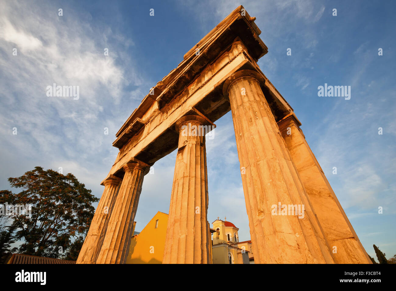 Rimane del romano Agorà di Atene, Grecia Foto Stock