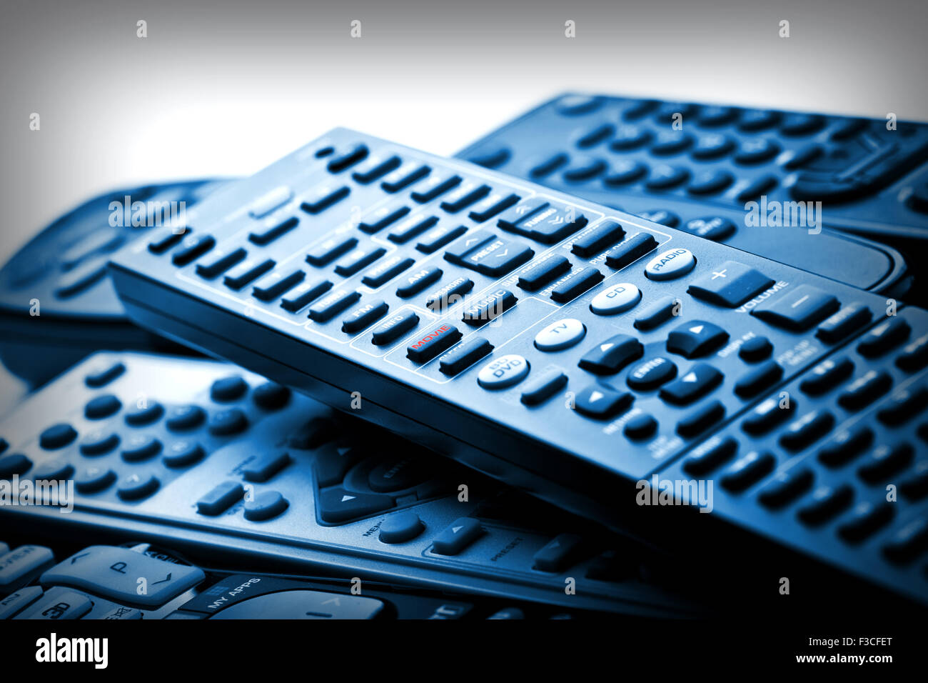 Dettaglio del telecomando utilizzato controllo del televisore Foto Stock