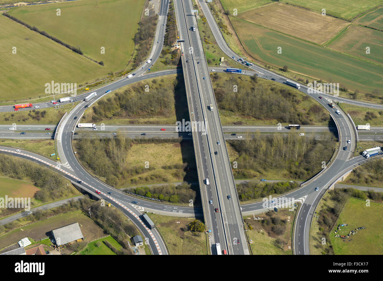 Fotografia aerea della A1(M)-M18 Junction, Wadworth, Doncaster Foto Stock