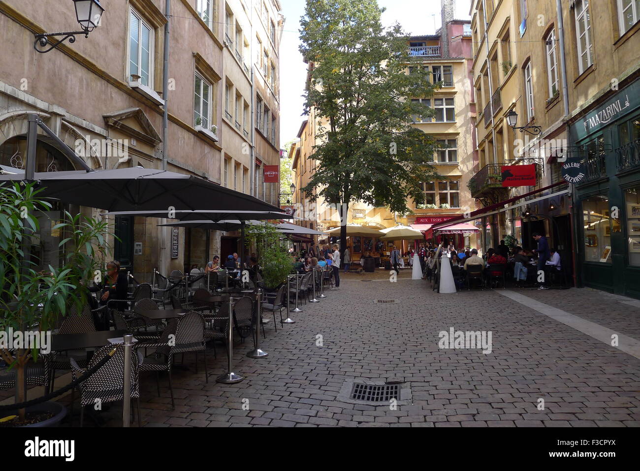 Place De La Baleine nella Vieux Lyon, Francia Foto Stock
