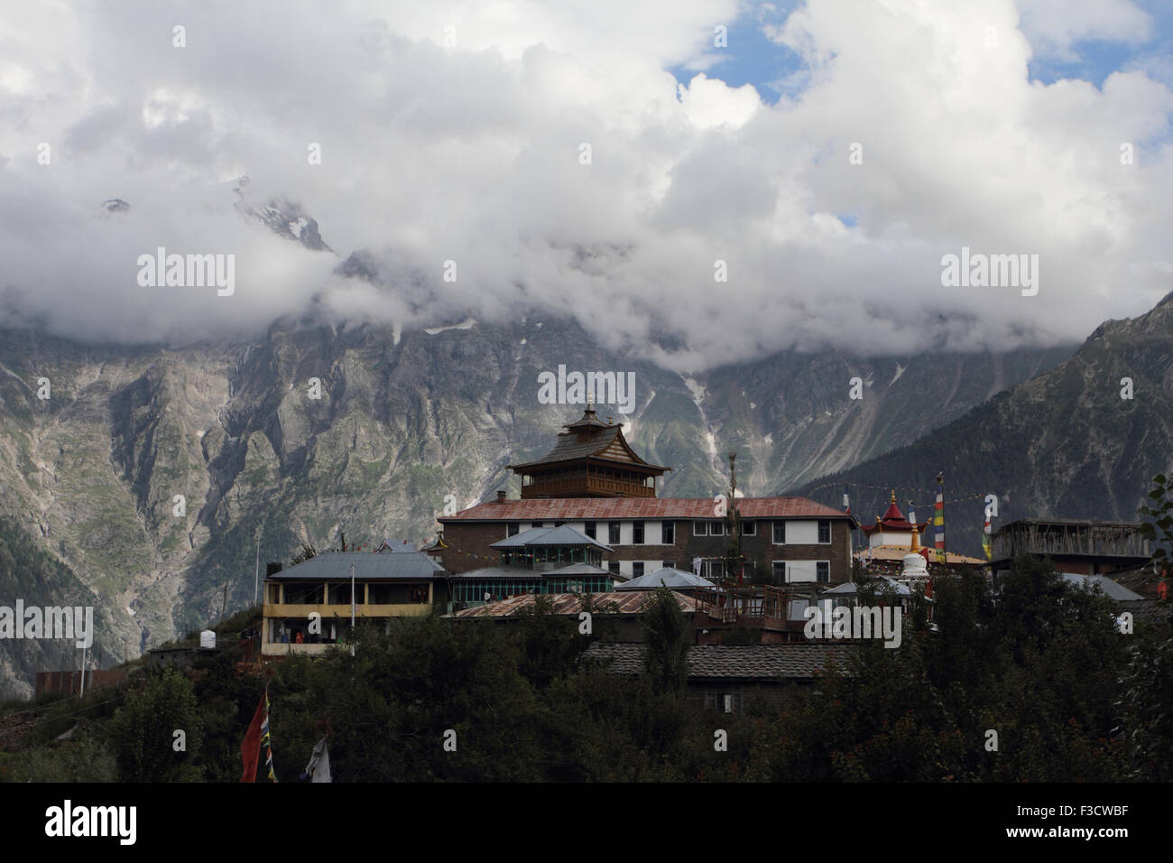 Kalpa tempio in Himachal Pradesh in Himalaya indiano Foto Stock